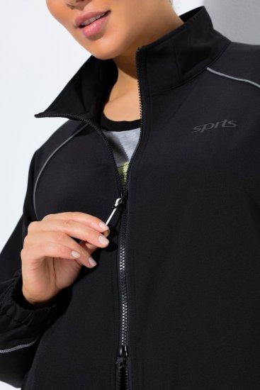 Ulla Popken 833237 Sportska jakna s reflektirajućim detaljima Crna - Jakne - Jakne za žene velikih veličina