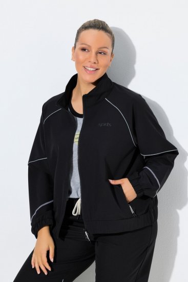 Ulla Popken 833237 Sportska jakna s reflektirajućim detaljima Crna - Jakne - Jakne za žene velikih veličina
