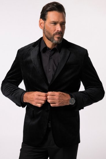 JP1880 Jacket Velvet Business Smoking Black - Odijela - Muška Odijela Veliki Brojevi