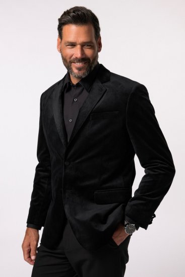 JP1880 Jacket Velvet Business Smoking Black - Odijela - Muška Odijela Veliki Brojevi