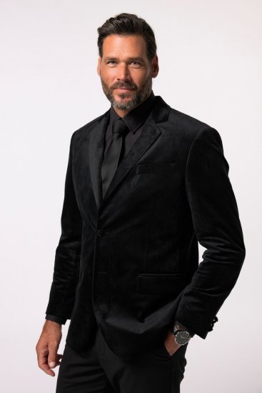 JP1880 Jacket Velvet Business Smoking Black - Odijela - Muška Odijela Veliki Brojevi