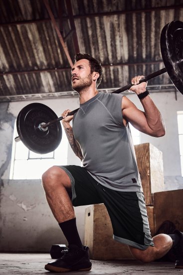 JP1880 Jay-Pi Bermuda QuickDry Mesh Fitness Shorts Black - Sportska & za van odjeća - Muške Sportska Odjeća Veliki Brojevi