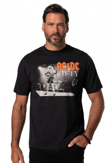 JP1880 AC/DC 50th Anniversary Band Photo T-Shirt Black - Majice Kratkih Rukava - Muške Majice Kratkih Rukava Veliki Brojevi 