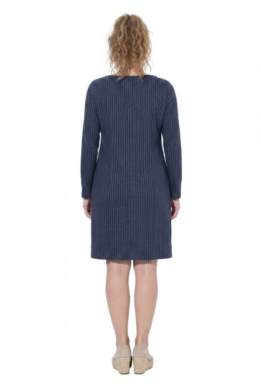 Ulla Popken 834371 Prugasta sportska haljina Tamnoplava - Haljine od trenirke - 
