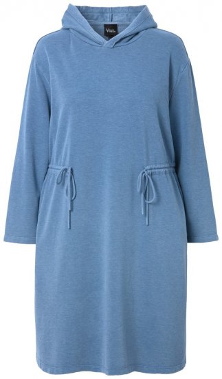 Ulla Popken 834536 Sportska haljina s kapuljačom Denim plava - Haljine od trenirke - 