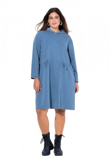 Ulla Popken 834536 Sportska haljina s kapuljačom Denim plava - Haljine od trenirke - 