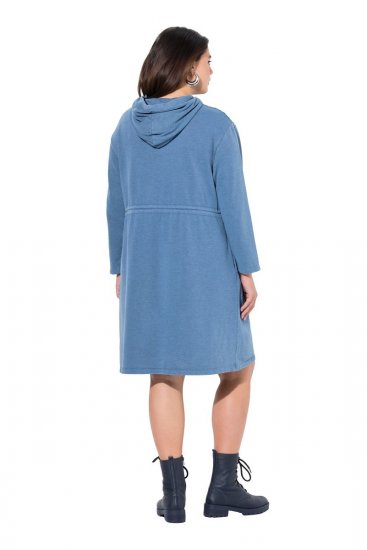 Ulla Popken 834536 Sportska haljina s kapuljačom Denim plava - Haljine od trenirke - 