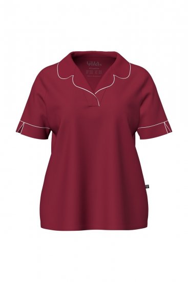 Ulla Popken 835397 Pidžama kratkih rukava s košuljnim ovratnikom Lila - Pidžame/Loungewear - 