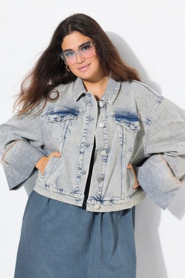 Ulla Popken 835486 Traper jakna sa širokim rukavima Denim plava - Jakne - Jakne za žene velikih veličina