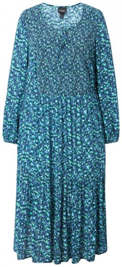 Ulla Popken 835713 Cvjetna haljina Tamnoplava - Maxi haljine - Duge maxi haljine velikih brojeva