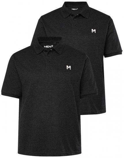 Men+ 258 Polo majica Crna 2 komada - Polo majice - Muške Polo Majice Veliki Brojevi