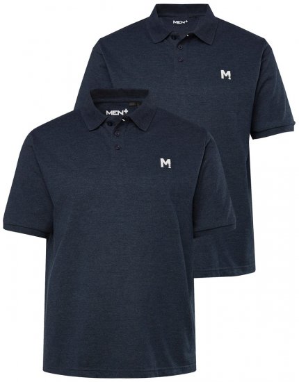 Men+ 258 Polo majica Tamnoplava 2 komada - Polo majice - Muške Polo Majice Veliki Brojevi