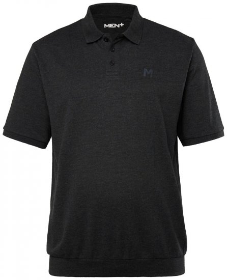 Men+ 264 Polo majica bellyfit Crna - Polo majice - Muške Polo Majice Veliki Brojevi