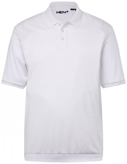 Men+ 264 Polo majica bellyfit Bijela - Polo majice - Muške Polo Majice Veliki Brojevi