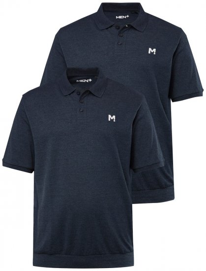 Men+ 266 Polo majica bellyfit Tamnoplava 2 komada - Polo majice - Muške Polo Majice Veliki Brojevi
