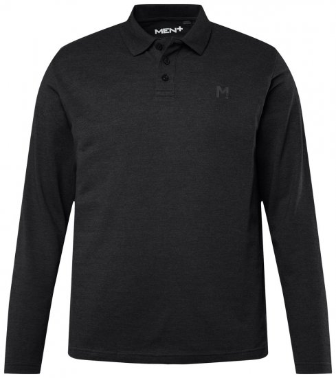 Men+ 270 Polo majica s dugim rukavima Crna - Polo majice - Muške Polo Majice Veliki Brojevi