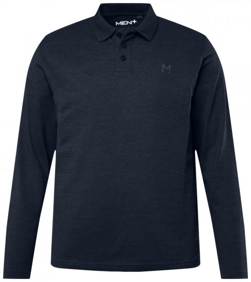 Men+ 270 Polo majica s dugim rukavima Tamnoplava - Polo majice - Muške Polo Majice Veliki Brojevi