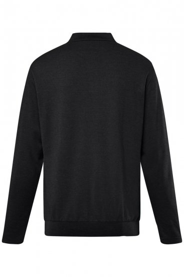 Men+ 274 Polo majica s dugim rukavima bellyfit Crna - Polo majice - Muške Polo Majice Veliki Brojevi