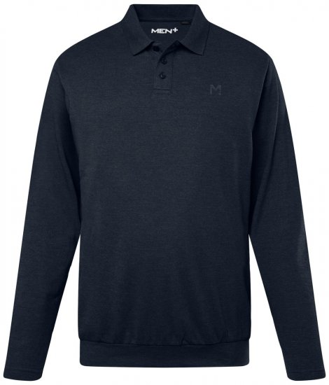 Men+ 274 Polo majica s dugim rukavima bellyfit Tamnoplava - Polo majice - Muške Polo Majice Veliki Brojevi