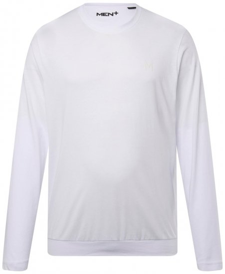 Men+ 313 Majica s dugim rukavima bellyfit Bijela - Majice Kratkih Rukava - Muške Majice Kratkih Rukava Veliki Brojevi 