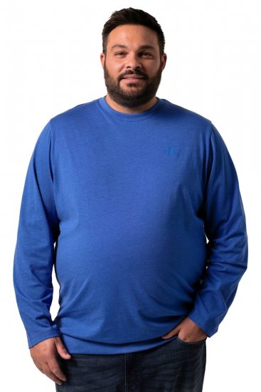 Men+ 313 Majica s dugim rukavima bellyfit Kobaltno plava - Majice Kratkih Rukava - Muške Majice Kratkih Rukava Veliki Brojevi 
