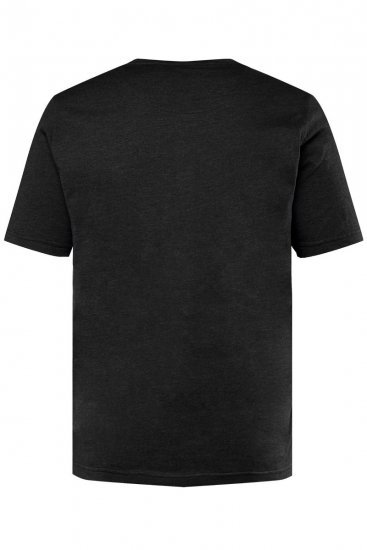 Men+ 365 Majica Henley Crna - Majice Kratkih Rukava - Muške Majice Kratkih Rukava Veliki Brojevi 