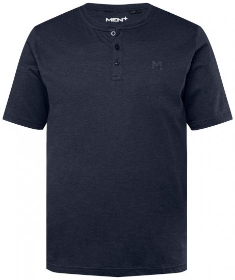 Men+ 365 Majica Henley Tamnoplava - Majice Kratkih Rukava - Muške Majice Kratkih Rukava Veliki Brojevi 