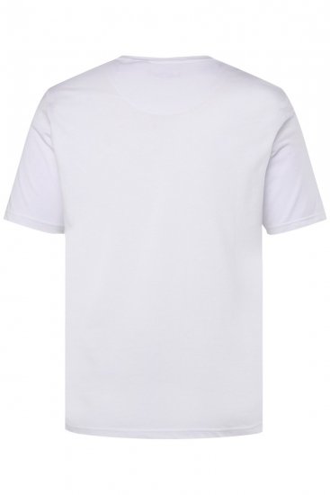 Men+ 365 Majica Henley Bijela - Majice Kratkih Rukava - Muške Majice Kratkih Rukava Veliki Brojevi 