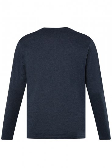 Men+ 383 Majica Henley s dugim rukavima Tamnoplava - Majice Kratkih Rukava - Muške Majice Kratkih Rukava Veliki Brojevi 