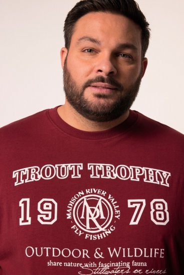 Men+ 424 Majica Trout Trophy Bakrenosmeđa - Majice Kratkih Rukava - Muške Majice Kratkih Rukava Veliki Brojevi 