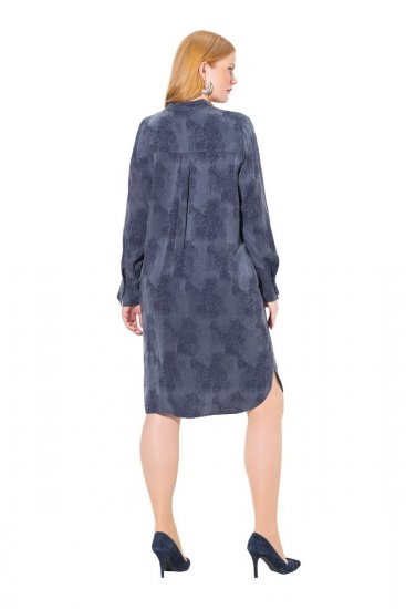 Ulla Popken 837069 Cvjetna haljina Tamnoplava - Midi haljine - Ženske midi haljine plus size