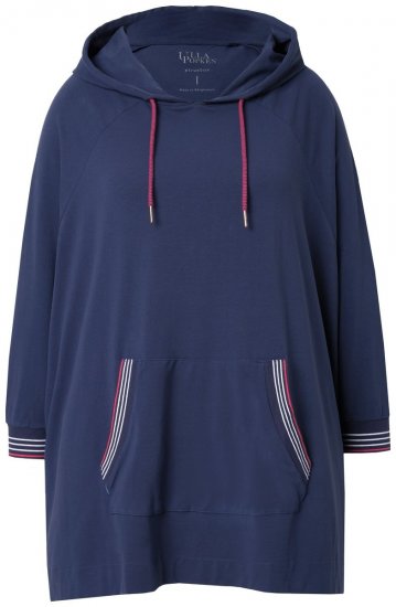 Ulla Popken 837190 Kućni pončo s kapuljačom Tamnoljubičasta - Pidžame/Loungewear - 