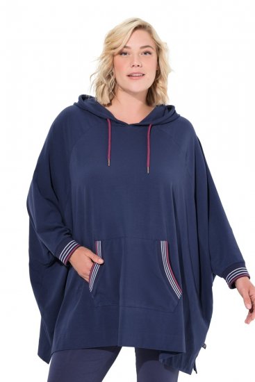Ulla Popken 837190 Kućni pončo s kapuljačom Tamnoljubičasta - Pidžame/Loungewear - 