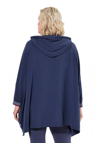 Ulla Popken 837190 Kućni pončo s kapuljačom Tamnoljubičasta - Pidžame/Loungewear - 
