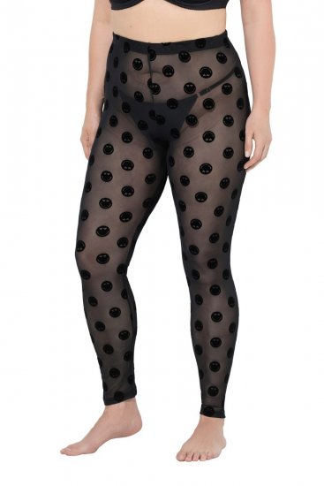 Ulla Popken 837949 Uzorkovane hulahop tajice Crna - Hulahopke & čarape - 