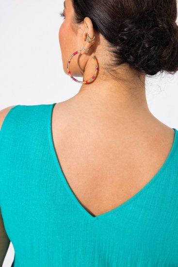 Ulla Popken 839135 Maxi haljina bez rukava Tirkizna - Maxi haljine - Duge maxi haljine velikih brojeva
