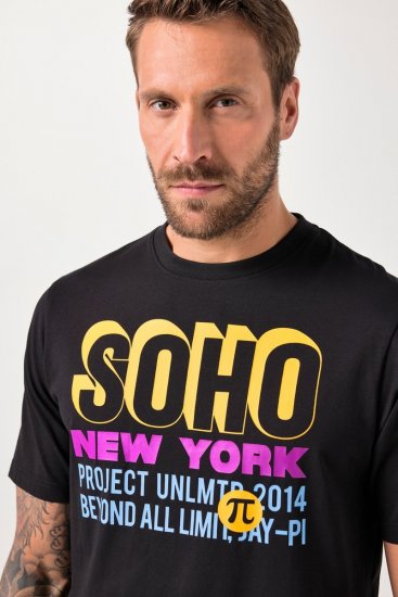 JAY-PI FLEXNAMIC® Soho T-shirt Black - Majice Kratkih Rukava - Muške Majice Kratkih Rukava Veliki Brojevi 