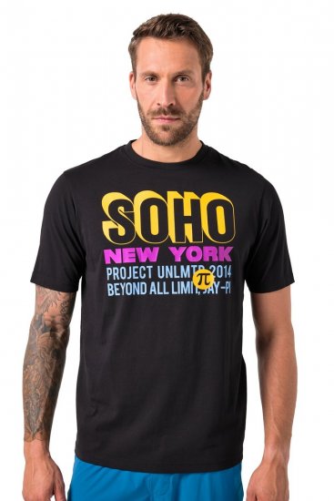 JAY-PI FLEXNAMIC® Soho T-shirt Black - Majice Kratkih Rukava - Muške Majice Kratkih Rukava Veliki Brojevi 