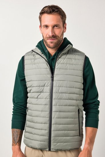 JAY-PI Lightly Quilted Vest with Stomach Fit Grey - Jakne - Muške Jakne Veliki Brojevi