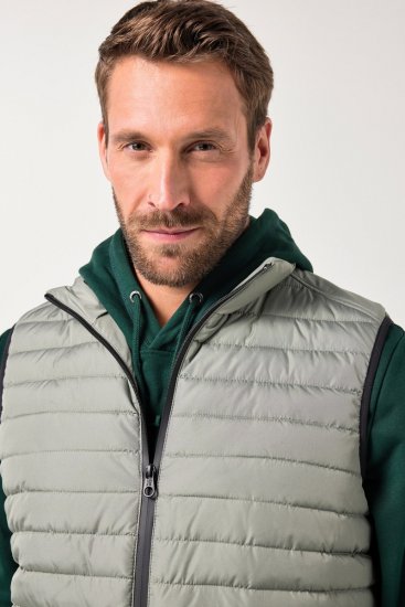JAY-PI Lightly Quilted Vest with Stomach Fit Grey - Jakne - Muške Jakne Veliki Brojevi