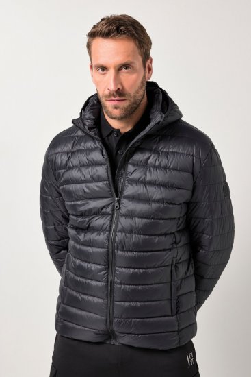 JAY-PI Lightly Quilted Jacket with a Hoodie Black - Jakne - Muške Jakne Veliki Brojevi