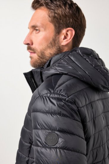 JAY-PI Lightly Quilted Jacket with a Hoodie Black - Jakne - Muške Jakne Veliki Brojevi