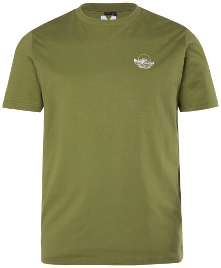 Men+ 682 Majica Val Khaki zelena - Majice Kratkih Rukava - Muške Majice Kratkih Rukava Veliki Brojevi 