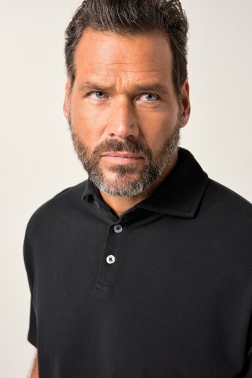 JP1880 Polo Shirt Pique Vintage Black - Polo majice - Muške Polo Majice Veliki Brojevi
