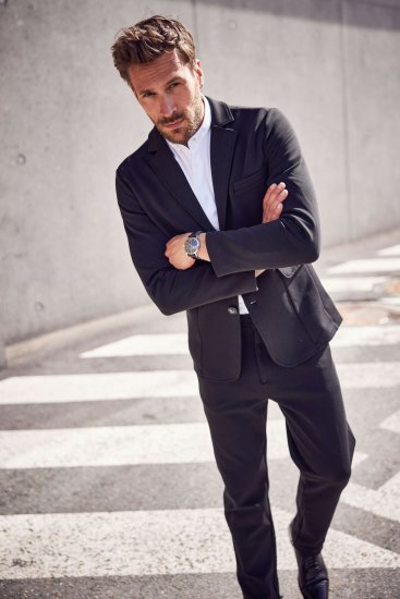 JP1880 Manhattan Flexnamic Business Jersey Suit Black - Odijela - Muška Odijela Veliki Brojevi