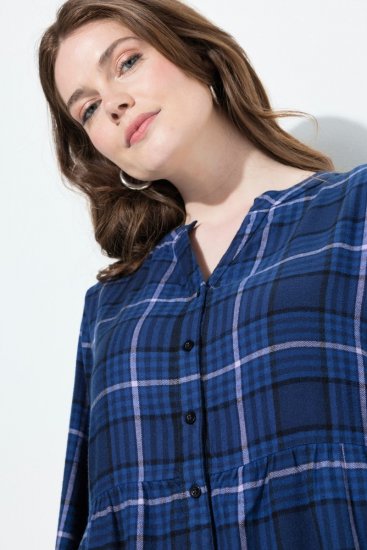 Ulla Popken 840929 Karirana haljina Tamnoplava - Midi haljine - Ženske midi haljine plus size