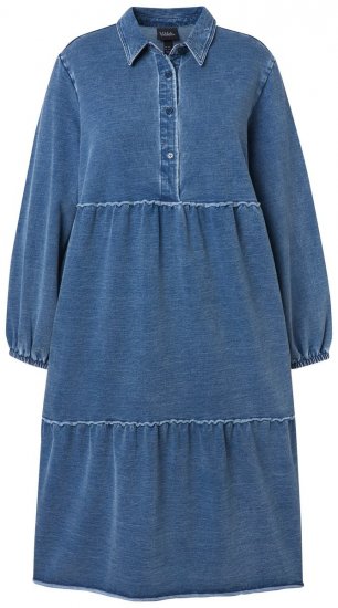 Ulla Popken 840972 Sportska haljina s volanima Indigo - Haljine od trenirke - 