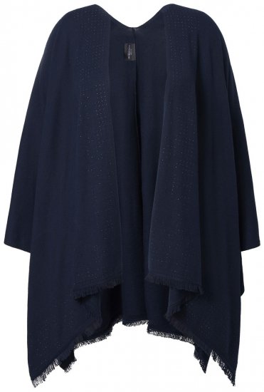 Ulla Popken 841117 Pleteni oversize pončo sa strasom Tamnoplava - Ponča i pelerine - 