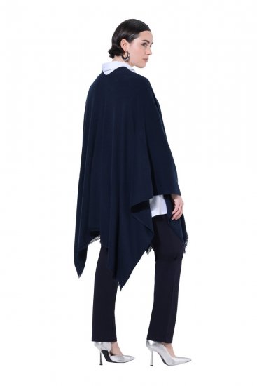 Ulla Popken 841117 Pleteni oversize pončo sa strasom Tamnoplava - Ponča i pelerine - 