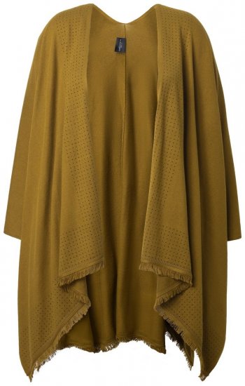Ulla Popken 841117 Pleteni oversize pončo sa strasom Maslinasta - Ponča i pelerine - 
